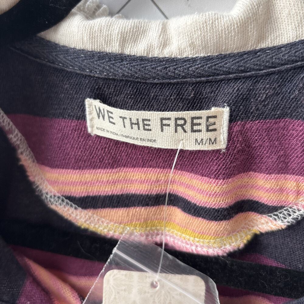 We The Free Sallie Cardi Shirt Top Striped Boxy Cropped Buttondown M Free People - Picture 9 of 16